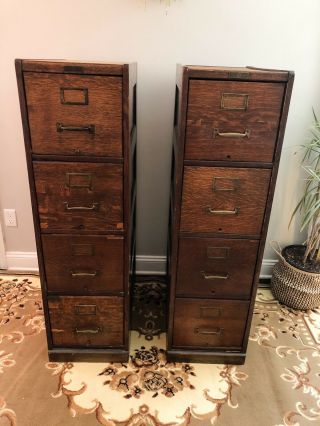 Rare - Antique Oak File Cabinet - Fred S.  Lincoln - Washington D.  C.