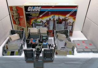 1983 Vintage Gi Joe Headquarters Command Center Id Cards And Box 99 Complete
