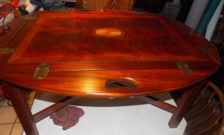 Mid Century Mahogany Inlaid Butler Coffee Table by Hekman (CT71) 3