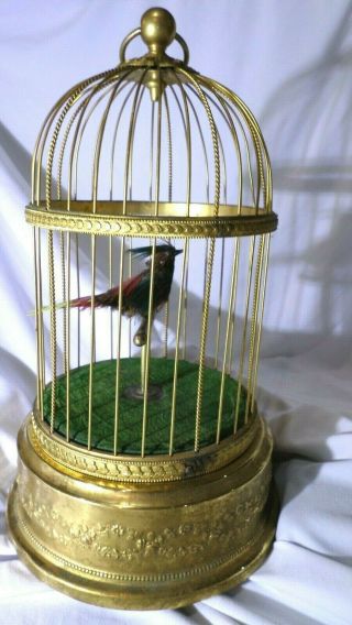 Vintage Bontem Singing Bird In Cage Automaton Music Box Made In France (parts)