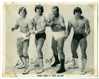 Von Erich Clan Auto Wrestling Vintage 8x10 Fritz Kevin David (signed) Kerry