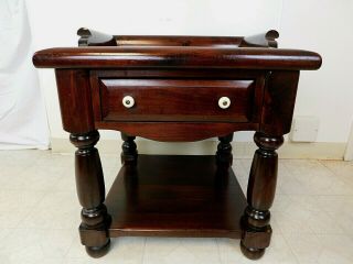 Mid Century 1970s Ethan Allen Dry Sink Style Old Olde Tavern Pine Side End Table 2
