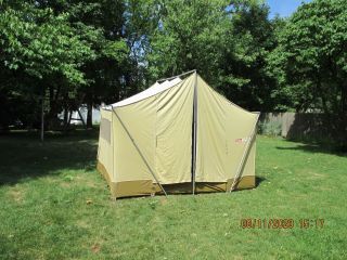 1970s Coleman Vagabond Canvas Cabin Tent 9.  5 X 8 Vintage For Repair