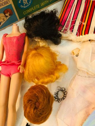 Vintage Miss Barbie 1060 Sleep Eyes BOX,  swimsuit,  Cap,  Wigs,  accessories 2