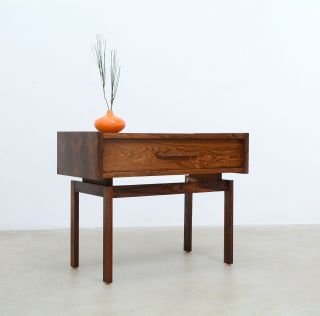 Vintage Danish Modern Rosewood Entry Chest Drawer Table Nightstand Mid Century