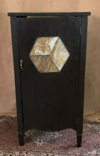 Tonk Antique Sheet Music Storage Cabinet Glass Amber Chicago Shelves Wood Piano