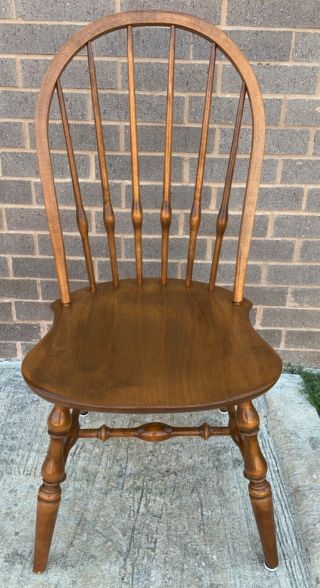 Rare Ethan Allen Heirloom Nutmeg Maple Bowback Side Dining Chair 10 - 6211