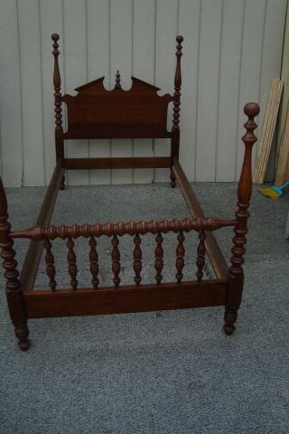 00001 Solid Cherry Twin Size Bed With Rails