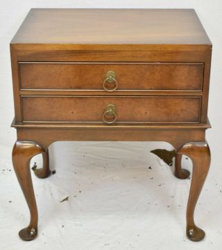 Kittinger Mahogany End Table With Two Drawers Williamsburg Style