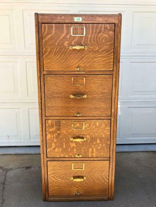 Tiger Oak Library Bureau Makers Antique File Cabinet