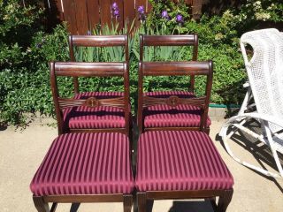 4 Solid Mahogany Duncan Phyfe Dining Chairs