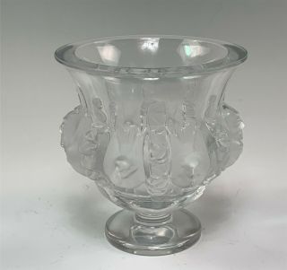 Vintage Lalique France Crystal Dampierre Vase Birds & Vines 3