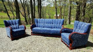 antique sofa and chairs.  Art Deco Style from Scandinavia.  Very well constructed. 2
