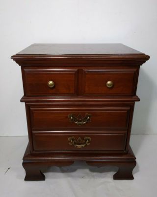 Vintage Solid Cherry Wood Crawford Furniture 2 - Drawer Chest Nightstand End Table