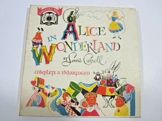 Lewis Carroll Alice In Wonderland 16 Rpm Four Record Set With Book (1958)