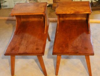 1950’s Cushman Colonial Creations 2 End Tables Mid Century Wood