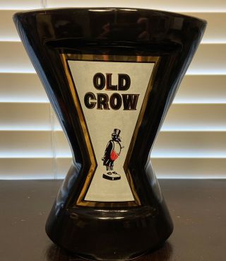 Very Rare Vintage Old Crow Distillery Co Bourbon Glass Bar Decor - Kentucky