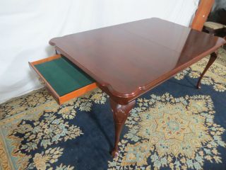 CHERRY ETHAN ALLEN CHIPPENDALE DINING ROOM TABLE SET CHERRY 3