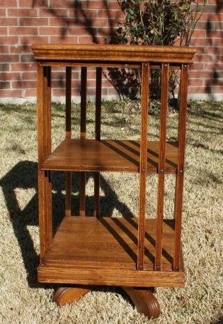 Antique Oak Revolving / Spinning Bookcase Local Pickup Dfw Texas