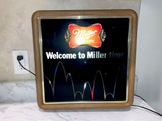 Vintage 1984 Miller High Life Beer Lighted Motion Bouncing Ball Beer Sign