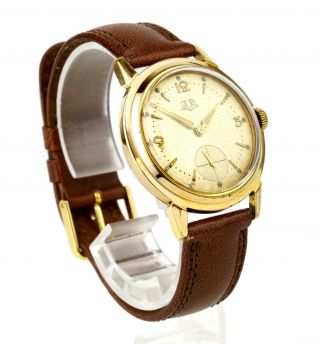 Vintage 1950 ' s German GUB GLASHUTTE cal.  60 Mechanical Wristwatch Gold Plated 2