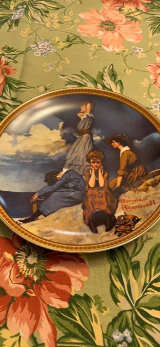 Norman Rockwell Collector Plates Rediscovered Women “waiting On The Shore”