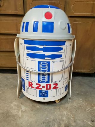 Vintage 1983 Atf Star Wars R2 - D2 Toy Toter Toybox With Removable Lid & Wheels