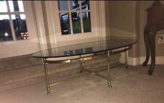 Labarge Brass And Glass Coffee Table
