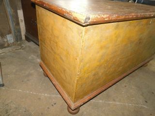 paint decorated blanket chest bold feet secret drawers mustard paint decorated 2