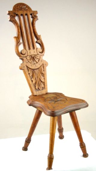Antique Spinning Chair,  Antique Chair,  Carved Oak Chair,  Scotland 1880,  B1318