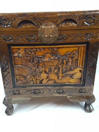 Vintage Hand Carved Chinese Hope Chest Storage Chest Camphor