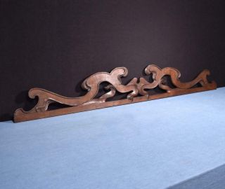 52 " French Antique Art Nouveau Solid Oak Wood Pediment/crest Salvage