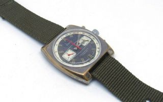 Vintage Men ' s ESKA Chronograph Wrist Watch (TROPICAL DIAL) Running 3