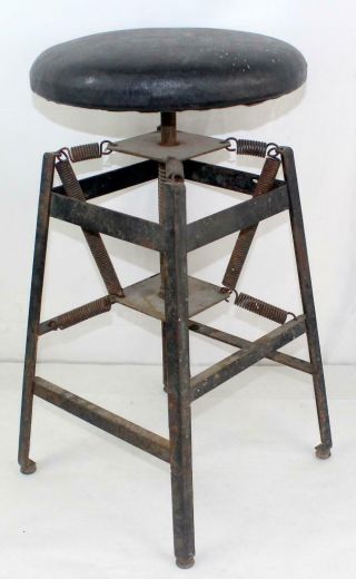 c.  1921 American Cabinet Company Spring Suspension Doctor Architect Dentist Stool 2
