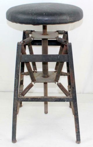 c.  1921 American Cabinet Company Spring Suspension Doctor Architect Dentist Stool 3