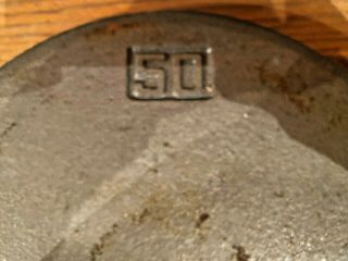 Vintage GRAY 2 PLATES 50 LB EACH weight plates 100 LBS.  Dumbells 2