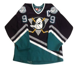 1990s Nike Nhl Center Ice Vintage Jersey Paul Kariya Anaheim Mighty Ducks 48 L