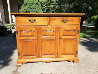 Tell City Solid Maple Wooden China Cabinet -,  See Pictures