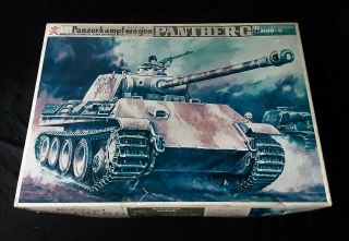 Vintage And Rare 1/24 Bandai German Ww2 Panther Tank Incomplete Model Kit