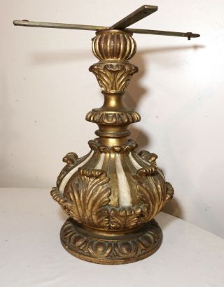 Quality Antique Ornate Carved Italian Gold Gilt Wood Side Table Base Sculpture