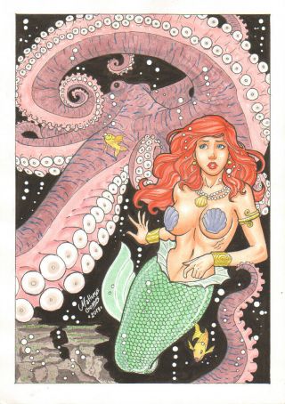 Ariel Sexy Pinup Art - Comic Page By Matheus Gomes