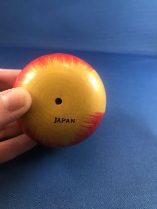 Vintage 1950’s Wooden Apple With Miniature Tea Set Japanese Hand - painted 3