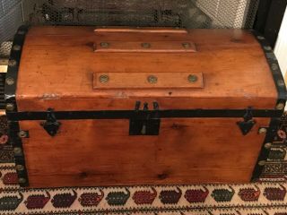 1872 Antique Dome Top Steamer Trunk Chest