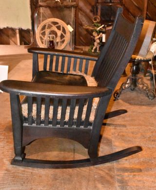 Primitive Antique Mission Wood Rocker Rocking Chair Vintage Furniture