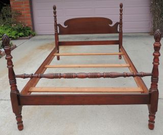 Antique Mahogany 4 Poster Bed Frame - Double Size