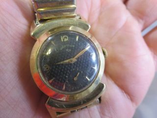 Vintage Lord Elgin Black Knight Cal 680 27mm 14k Gf 21 Jewel Watch Runs E2