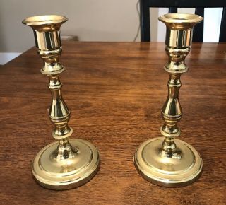 Vintage Baldwin Solid Brass 7” Candlesticks Pair