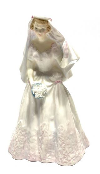 Royal Doulton The Bride H.  N.  2166 England Hand Painted Porcelain Figurine
