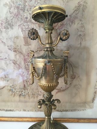 Antique Early 20th Century Ornate Gilded Bronze Lamp Base 43cm Substantial 3.  8kg