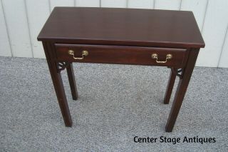 60987 Ethan Allen Mahogany Sofa Hall Console Table Stand With Drawer